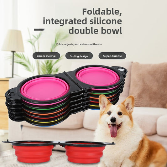 2-in-1 Folding Food and Water Bowl Travel Size for All Pets