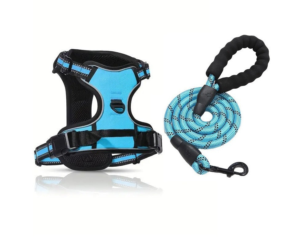 Reflective Adjustable Dog Harness with Leash