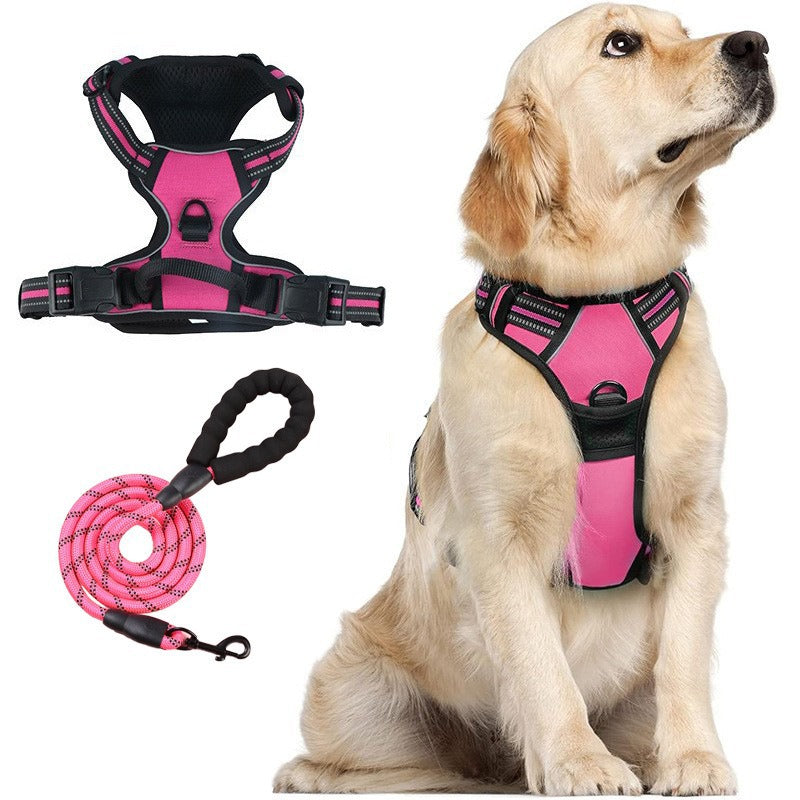 Reflective Adjustable Dog Harness with Leash