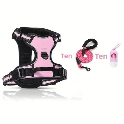 Reflective Adjustable Dog Harness with Leash