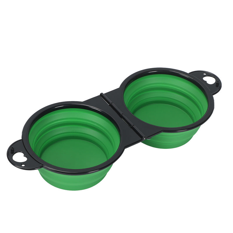 2-in-1 Folding Food and Water Bowl Travel Size for All Pets