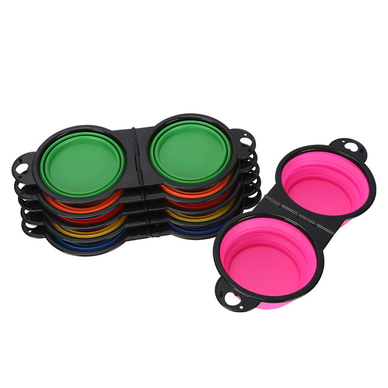 2-in-1 Folding Food and Water Bowl Travel Size for All Pets
