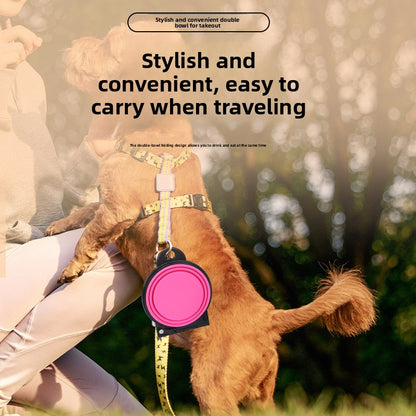 2-in-1 Folding Food and Water Bowl Travel Size for All Pets