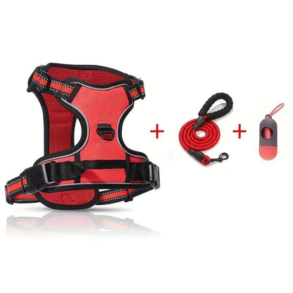 Reflective Adjustable Dog Harness with Leash