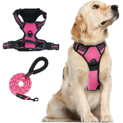 Reflective Adjustable Dog Harness with Leash