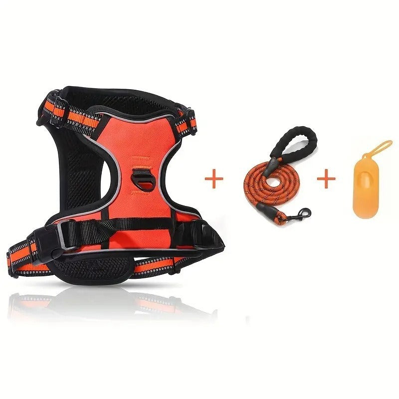 Reflective Adjustable Dog Harness with Leash