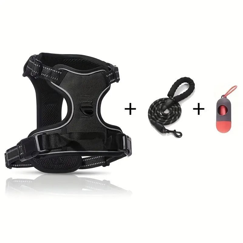 Reflective Adjustable Dog Harness with Leash