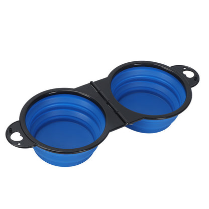 2-in-1 Folding Food and Water Bowl Travel Size for All Pets