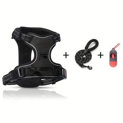 Reflective Adjustable Dog Harness with Leash