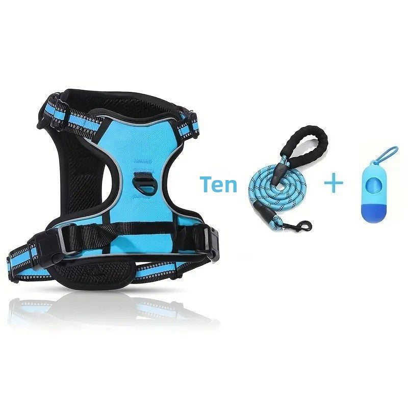 Reflective Adjustable Dog Harness with Leash