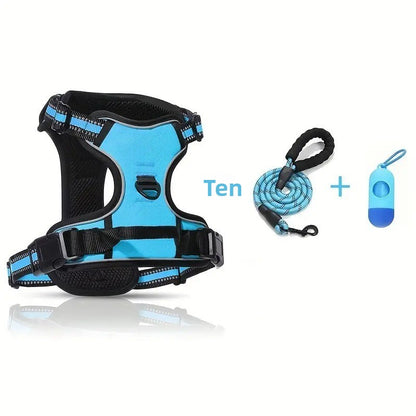 Reflective Adjustable Dog Harness with Leash