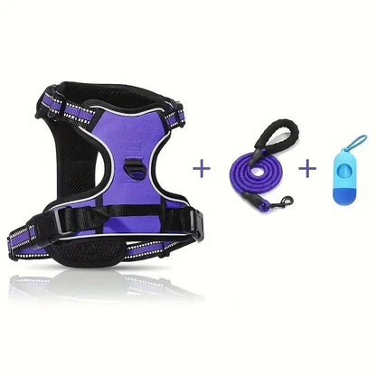 Reflective Adjustable Dog Harness with Leash