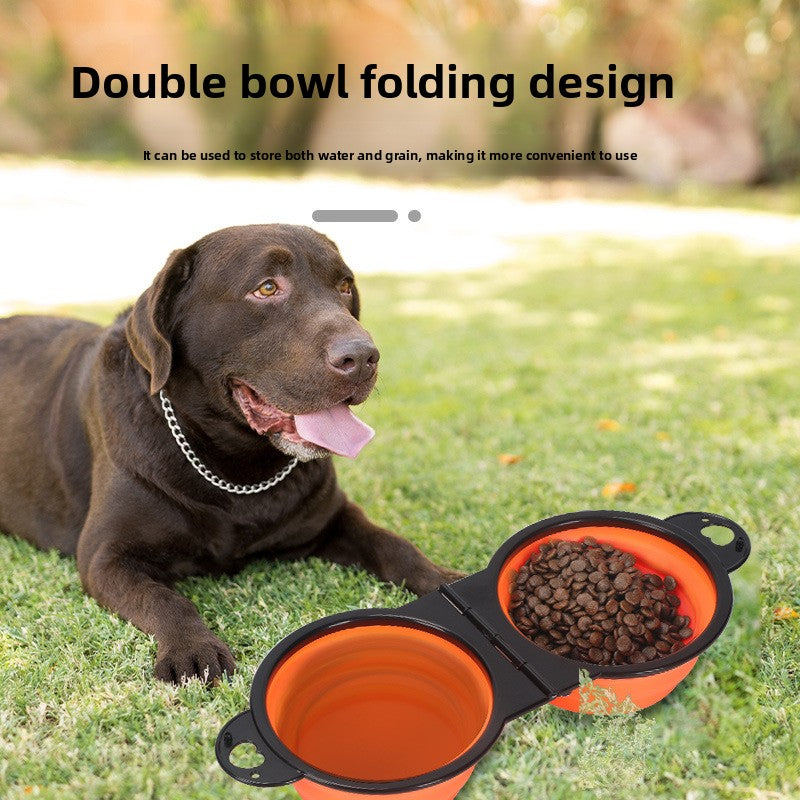 2-in-1 Folding Food and Water Bowl Travel Size for All Pets