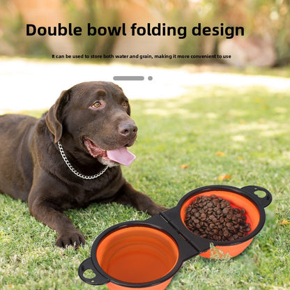 2-in-1 Folding Food and Water Bowl Travel Size for All Pets